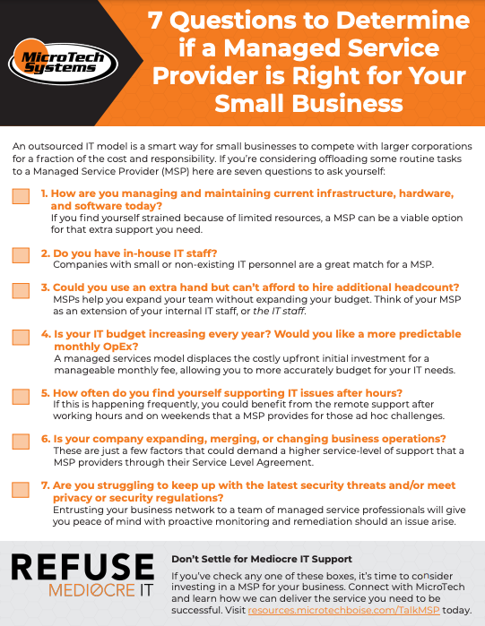 checklist 7 Questions to Determine if a Managed Service Provider is Right for Your Small Business